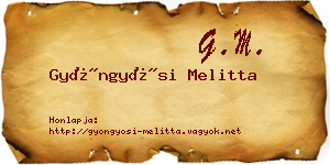 Gyöngyösi Melitta névjegykártya