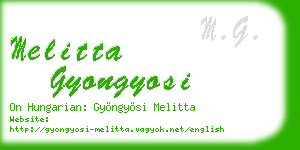 melitta gyongyosi business card